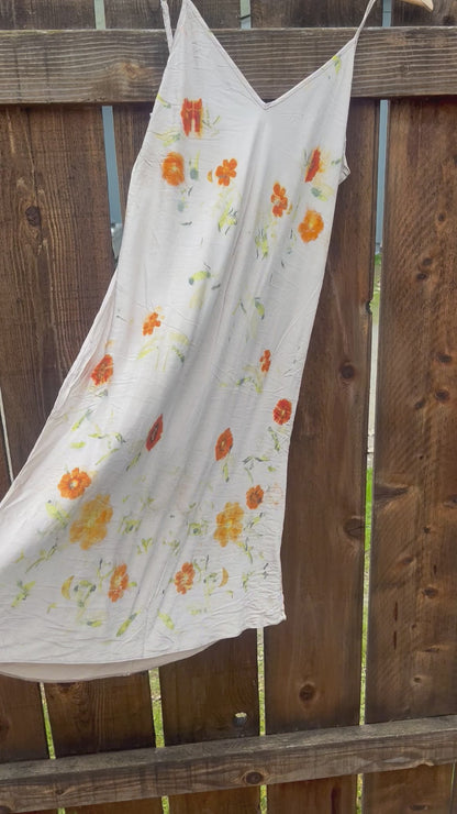 Silk Slip Dress Ecoprint